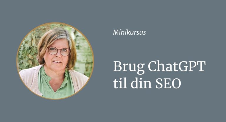 Brug chatGPT til din seo - seo kurser